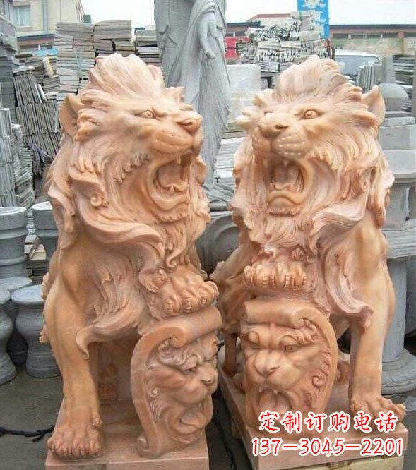 金华晚霞红盾牌欧式狮子