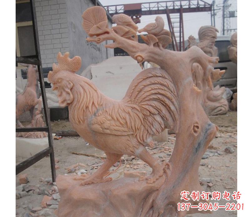 金华晚霞红公鸡雕塑