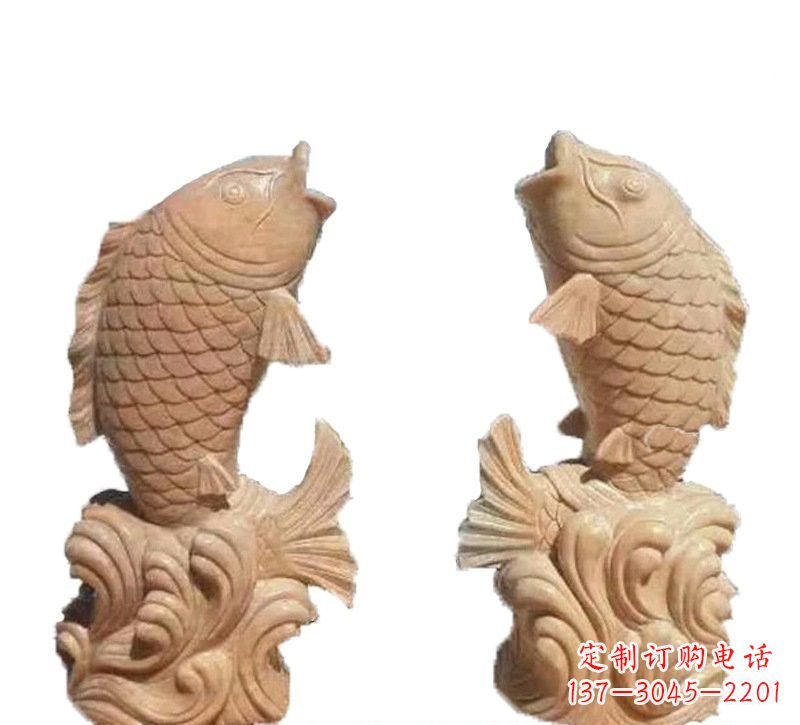 金华晚霞红公园喷水鲤鱼石雕