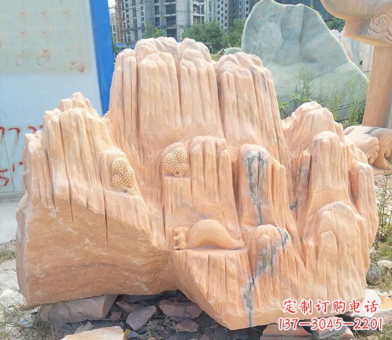 金华晚霞红景观假山雕塑