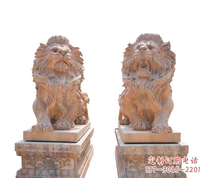 金华晚霞红欧式狮子雕塑