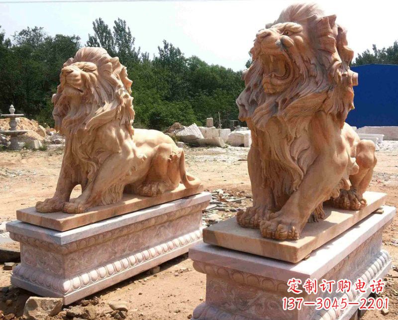金华晚霞红欧式狮子雕塑222