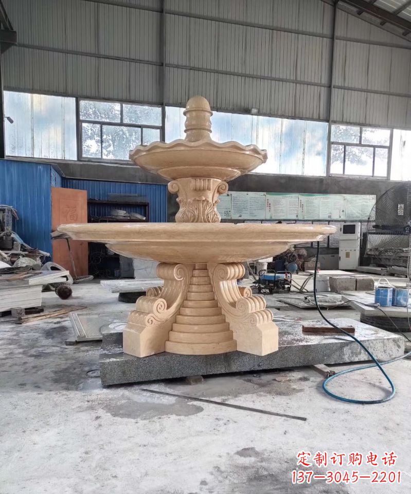 金华晚霞红喷泉石雕广场景观雕塑