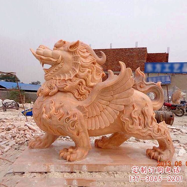 金华晚霞红貔貅雕塑