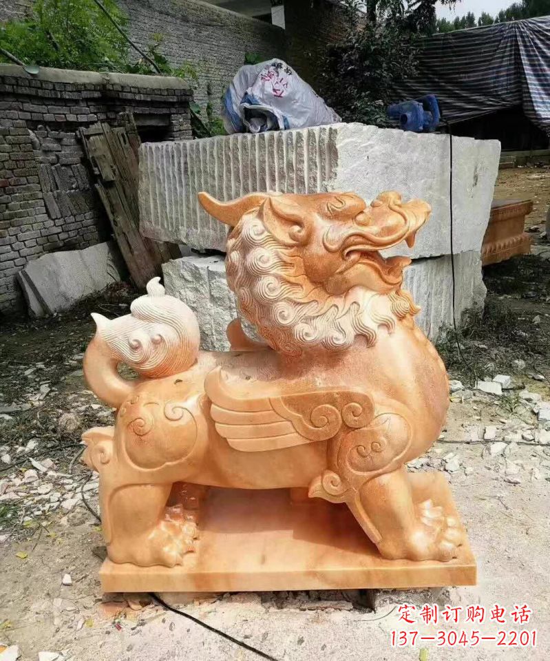 金华晚霞红貔貅雕塑1
