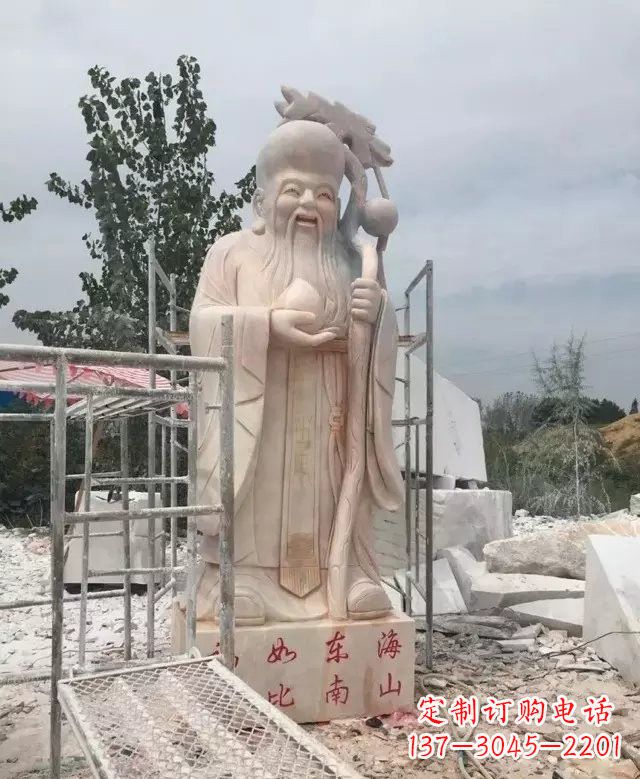 金华晚霞红神像老寿星雕塑