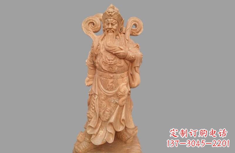 金华晚霞红武财神关公雕像