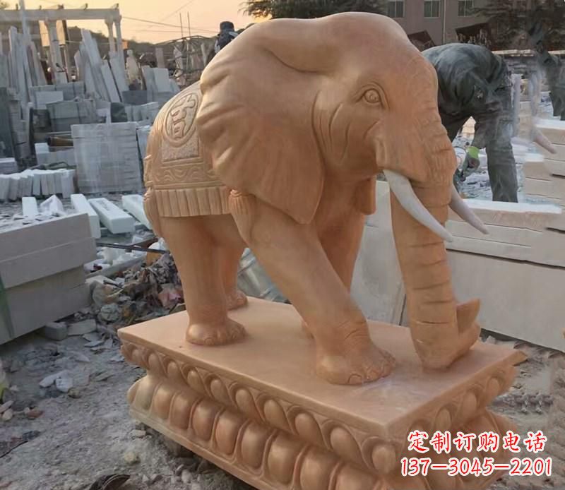 金华晚霞红元宝招财大象