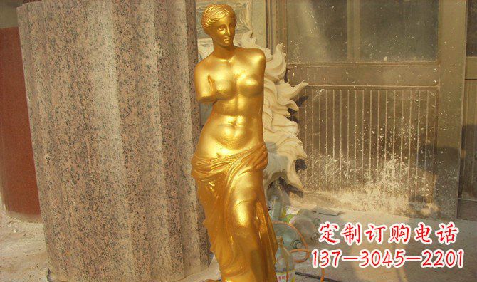 金华维纳斯玻璃钢仿铜西方人物雕塑 (2)