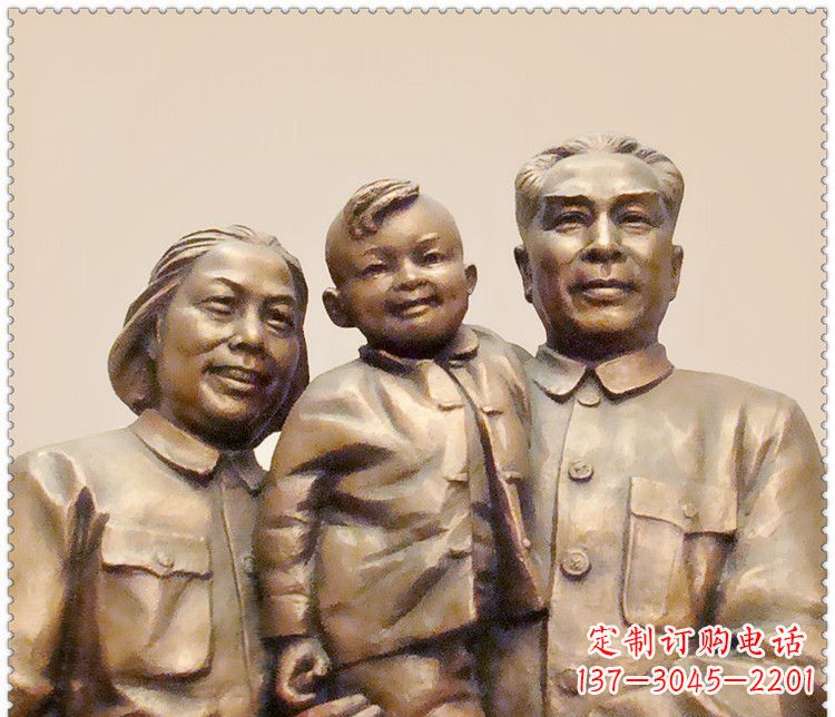 金华伟人周恩来一家铜雕