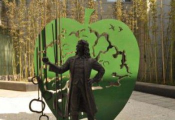 金华苹果铜雕，传承西方经典名人物牛顿