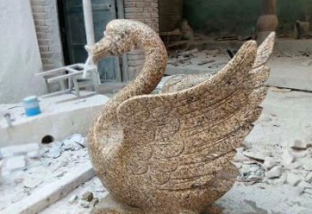 金华应用天鹅花岗岩制作的喷水雕塑
