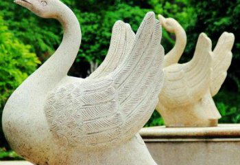 金华高雅优美的砂岩天鹅雕塑