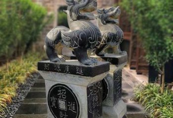 金华貔貅石雕小区看门雕塑