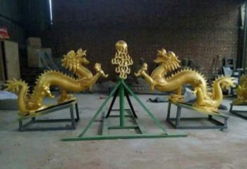 金华享受经典，领略古老传统，精美特色的双龙戏珠铜雕
