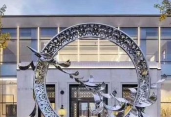 金华华丽大雁不锈钢圆环雕塑