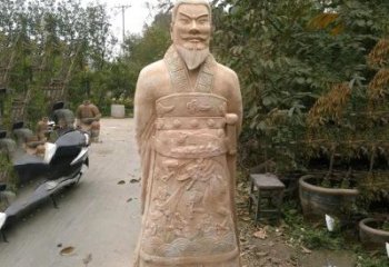 金华中领雕塑：以秦始皇晚霞红石雕像闻名
