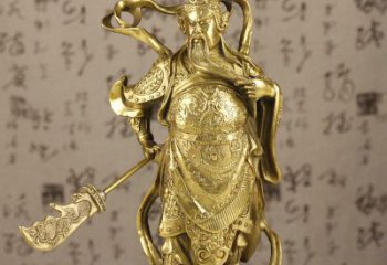 金华中领雕塑|关羽铜像：令人惊叹的纯黄铜武财神