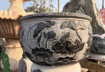 金华荷花浮雕鱼缸雕塑，让空间更加生机勃勃
