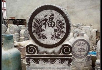 金华青石凤凰浮雕抱鼓石，精致历久弥新