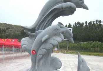 金华青石海豚雕塑由中领雕塑制作，是一款以海豚…