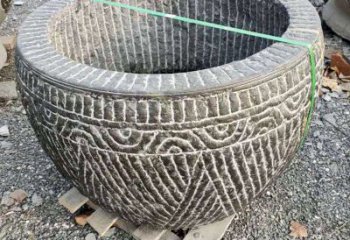 金华精美青石莲花水缸雕塑