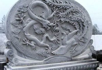 金华青石古典美——龙凤呈祥雕塑