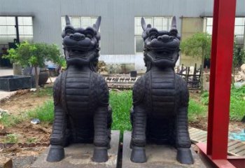 金华青铜精美麒麟雕塑，注入艺术气息