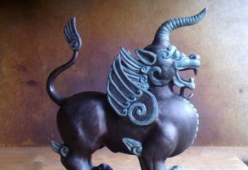 金华传承中国神兽文化的独角兽铜雕塑
