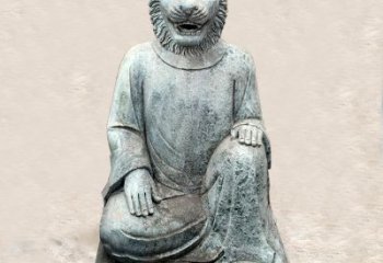 金华中领雕塑：生肖虎-兽首人身石雕精品