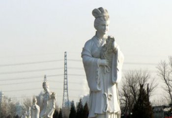 金华十二花神汉白玉古风美女石雕像