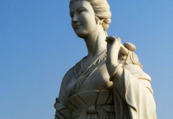 金华十二花神九月菊花庞苏汉白玉美女雕像