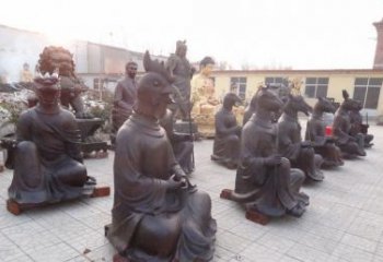金华定制十二生肖头像铜雕