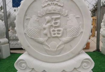 金华装饰福字图案的雕塑石门墩
