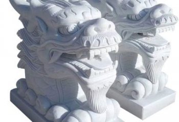 金华精致石雕龙头雕塑，打造建筑雕塑景观