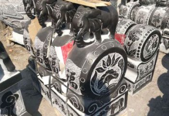 金华艺术精品，凤凰雕塑门墩