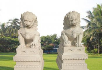 金华狮子雕塑增添华贵气息