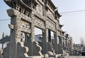 金华金雕牌坊人物铜雕塑