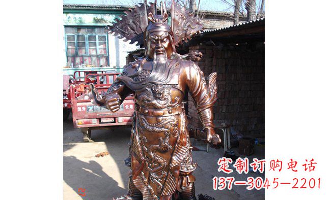 金华武财神持刀关公铜雕 (3)