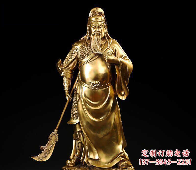 金华武圣握刀关公铜雕