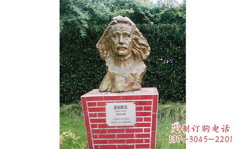 金华西方名人爱因斯坦头像铜雕