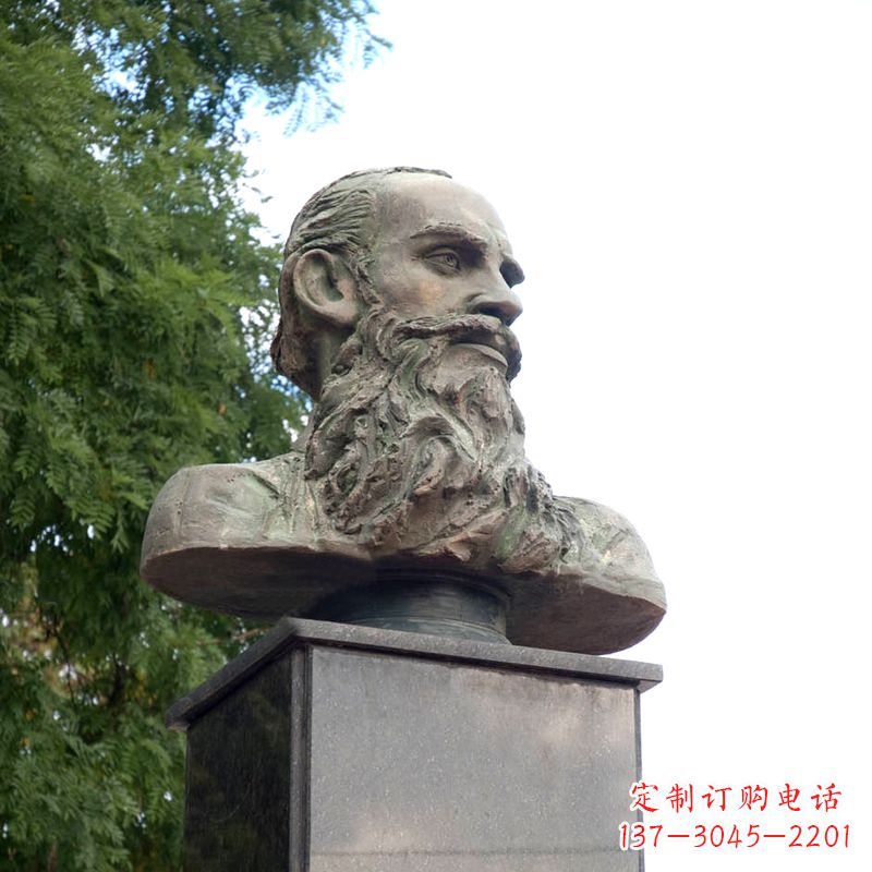 金华西方名人俄国现实主义作家托尔斯泰胸像雕塑摆件