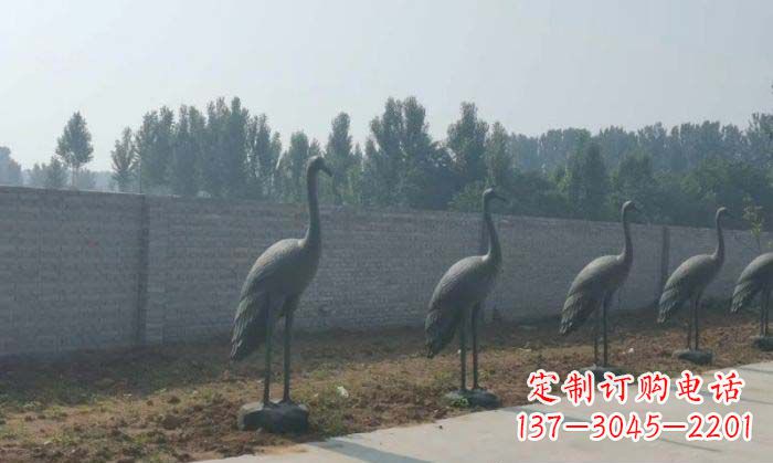 金华仙鹤抽象铜雕 (2)