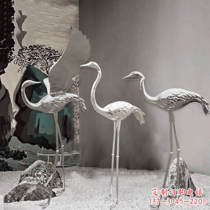 金华仙鹤雕塑不锈钢