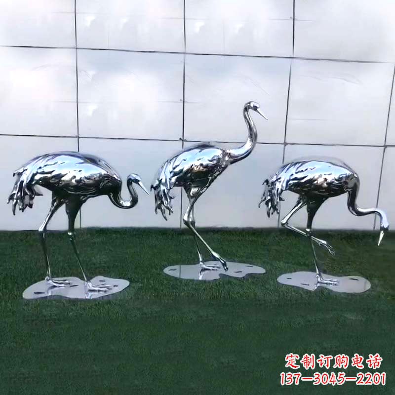 金华仙鹤镜面不锈钢雕塑