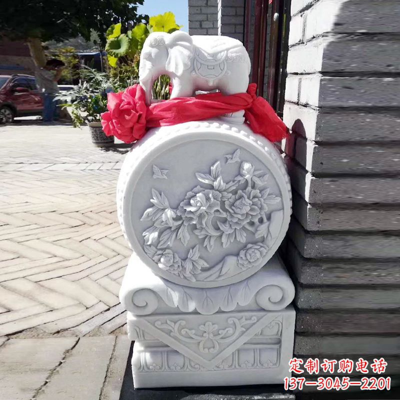 金华仙鹤石雕门墩