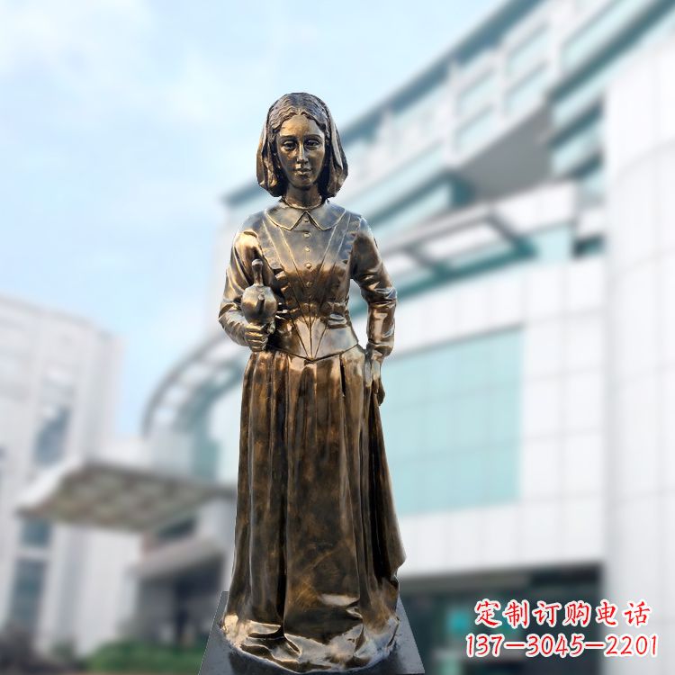 金华现代护理教育奠基人南丁格尔玻璃钢仿铜雕像