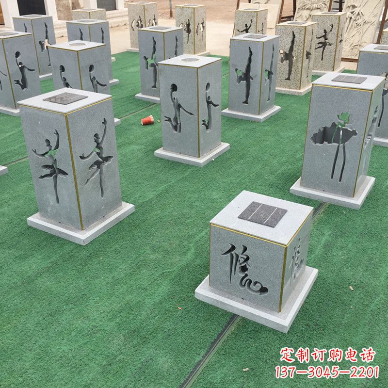 金华现代镂花石灯