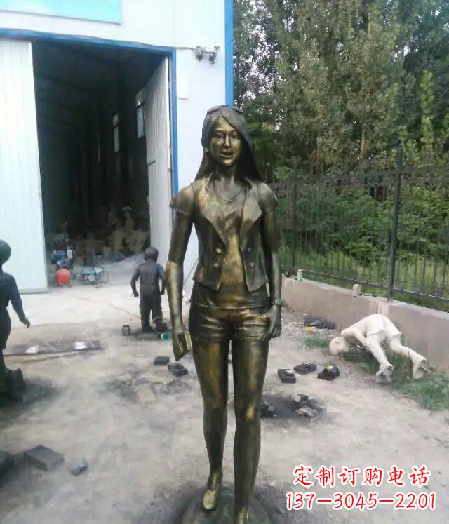 金华现代美女广场人物铜雕