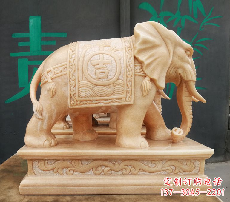 金华现代石雕大象雕像